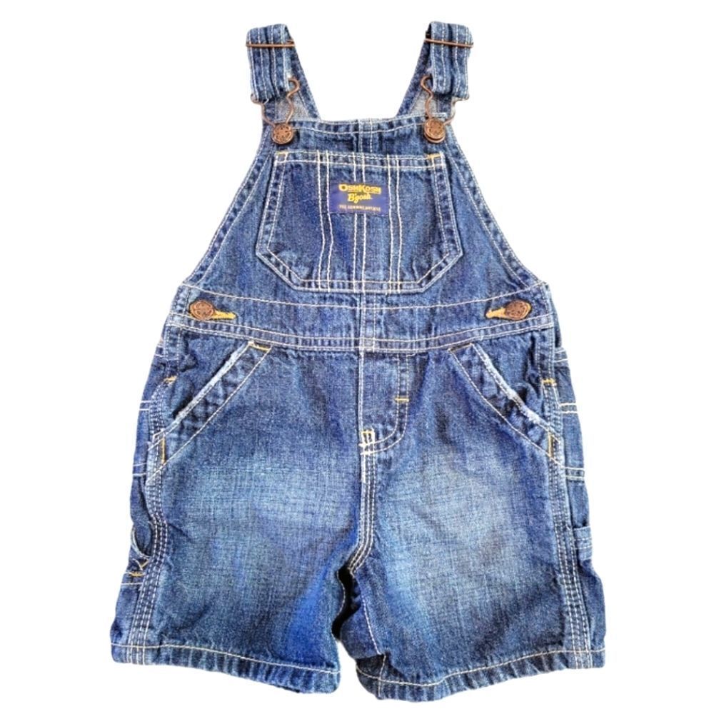EC OSHKOSH B'GOSH 100% COTTON DENIM OVERALLS W/POCKETS SZ.9 MONTHS